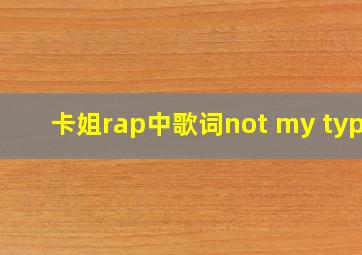 卡姐rap中歌词not my type